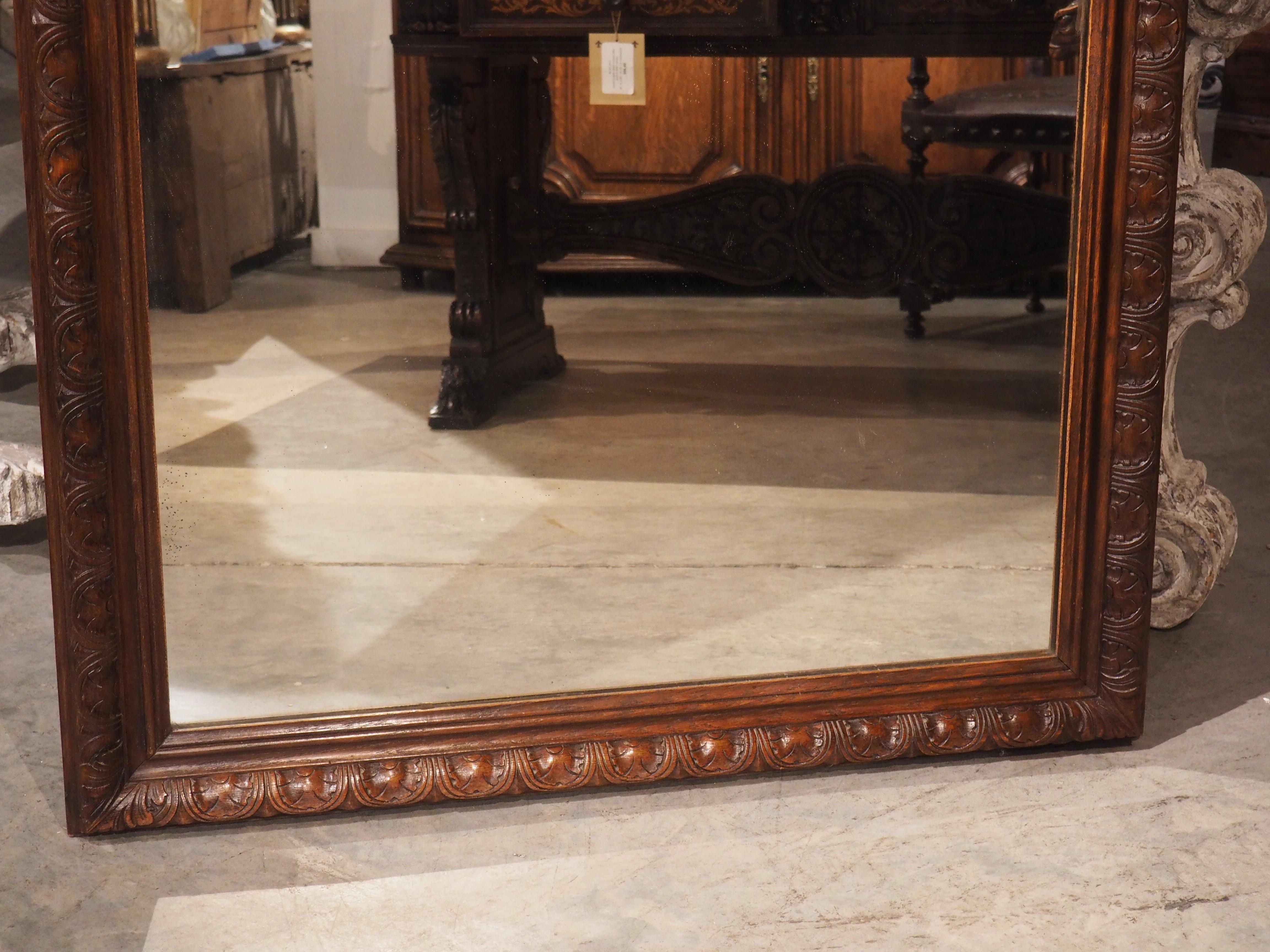 19th Century Carved Oak Louis Philippe Style Mirror from France 1
