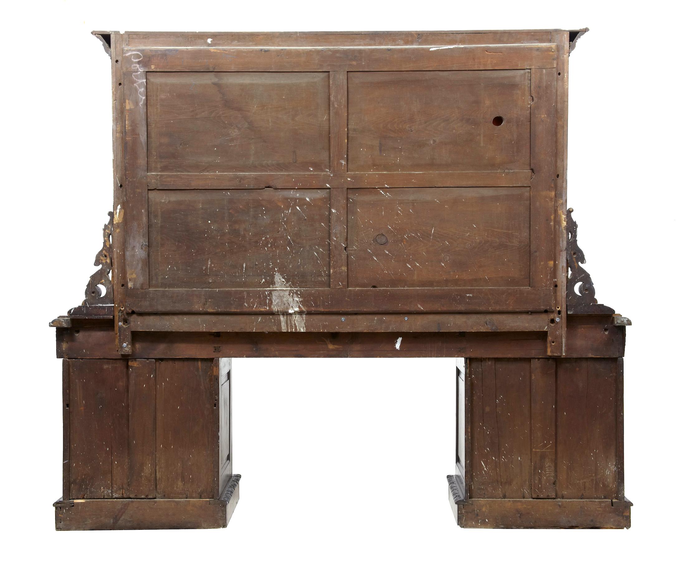 19th Century Carved Oak Mirrored Sideboard of Grand Proportions 5
