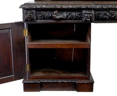 19th Century carved oak mirrored sideboard of grand proportions