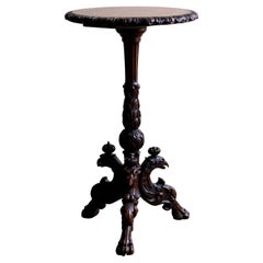 Antique 19th Century Carved Oak Occasional Table