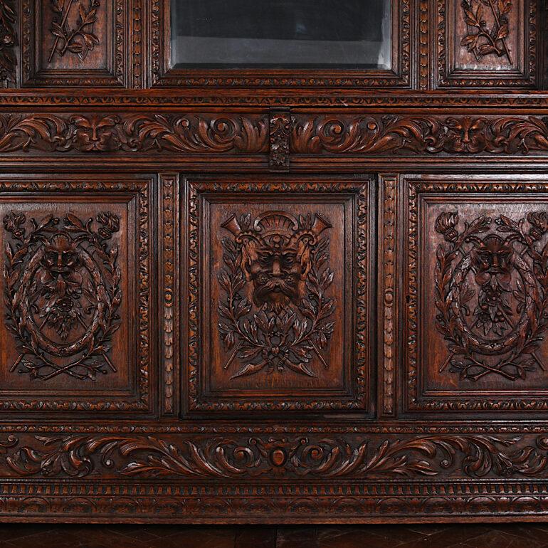 English 19th Century Carved Oak Renaissance Revival Buffet