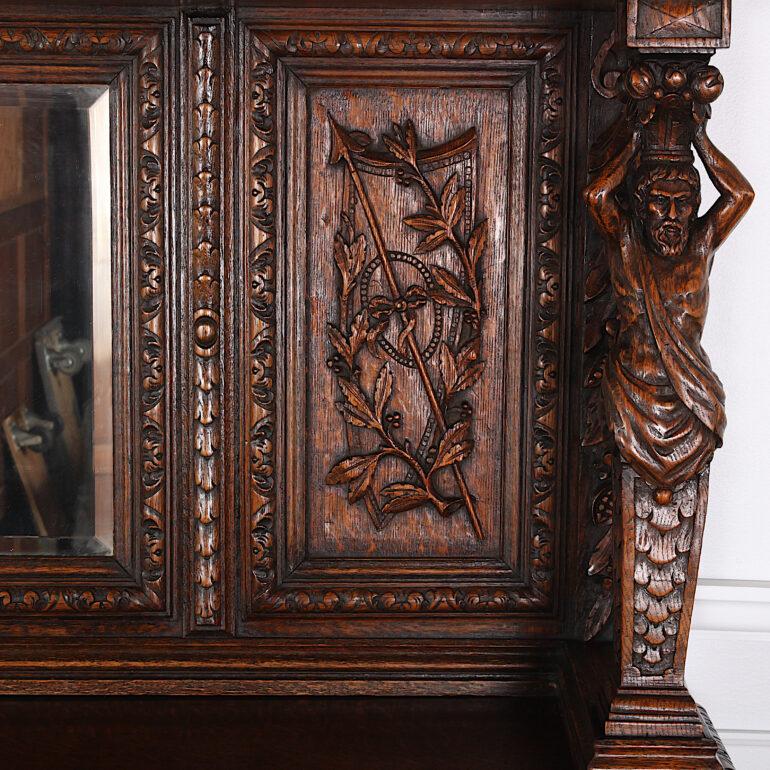 19th Century Carved Oak Renaissance Revival Buffet 3