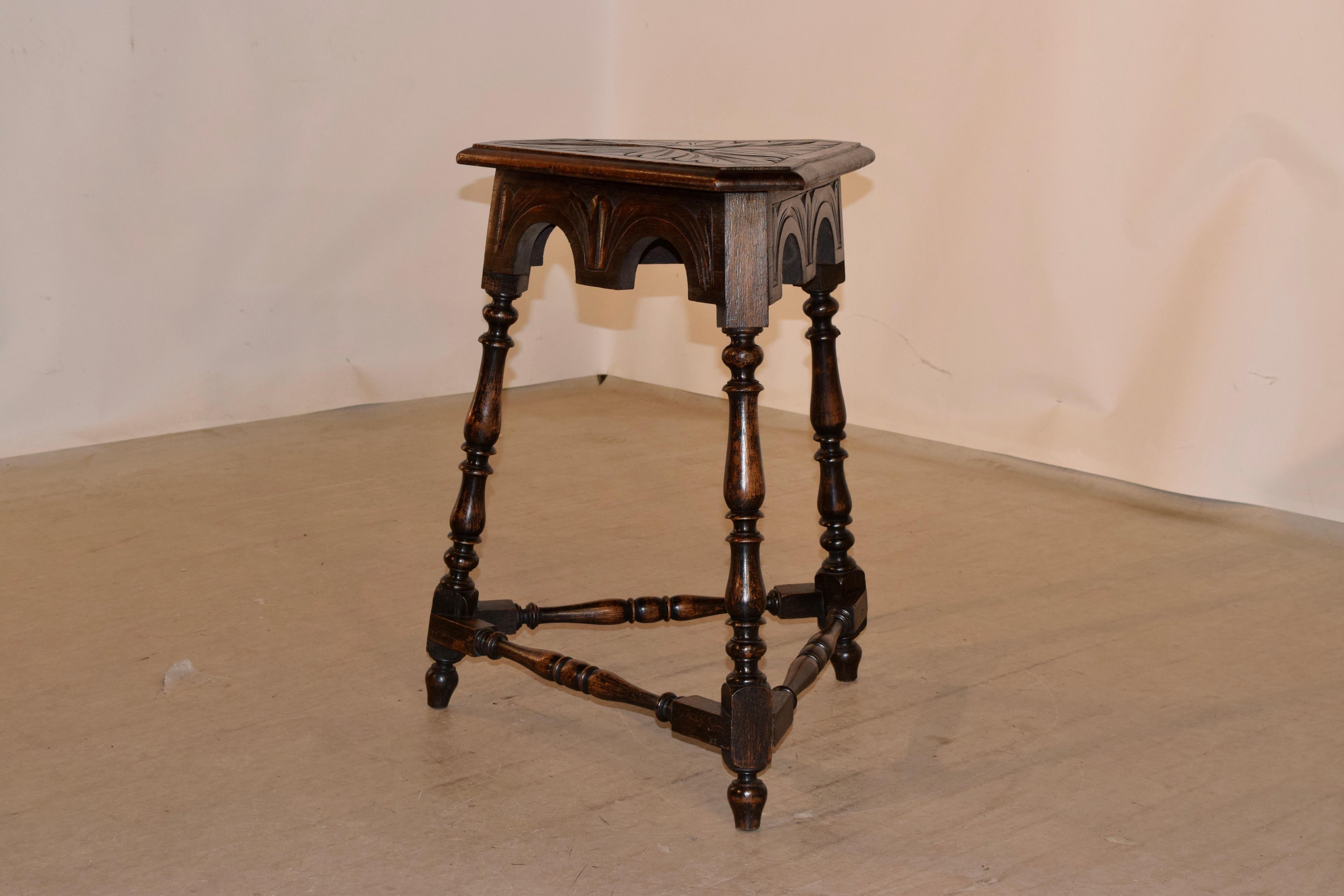 Victorian 19th Century Carved Oak Side Table