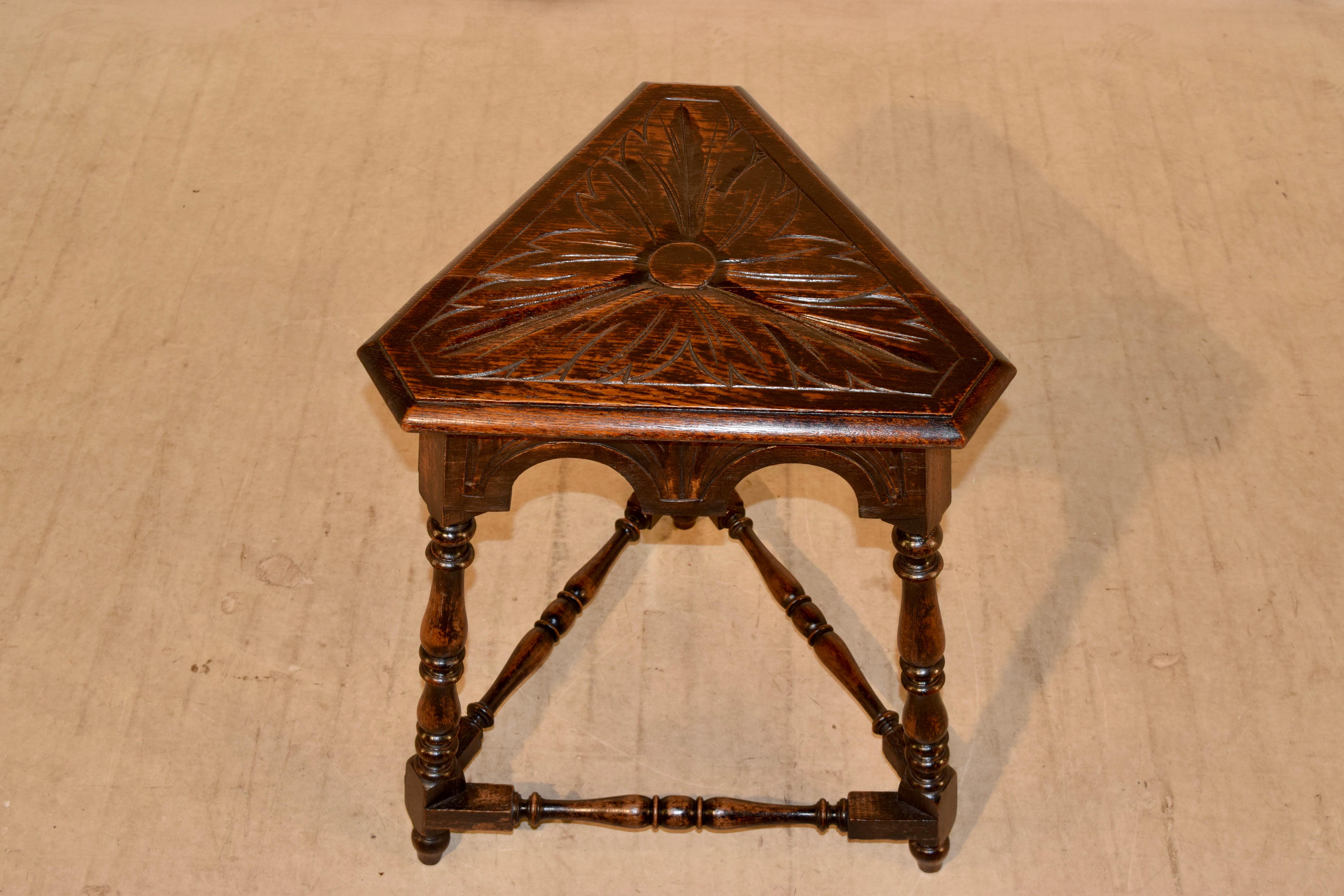19th Century Carved Oak Side Table 2
