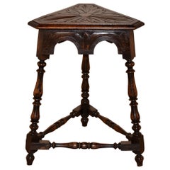 19th Century Carved Oak Side Table