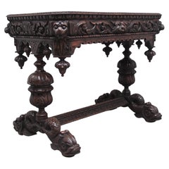 19th Century Carved Oak Table