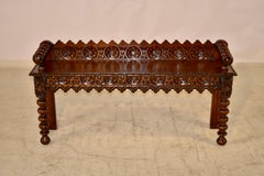 19th Century Carved Oak Window Seat