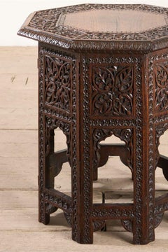 19th century Carved Padauk Anglo-Indian side table - smaller