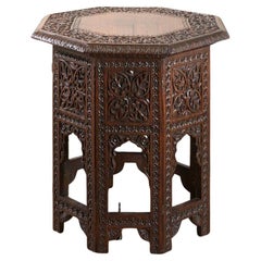 19th century Carved Padauk Anglo-Indian side table - smaller