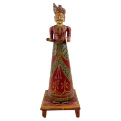 19th Century Carved & Painted Figure of a Gentleman in Elaborate Costume