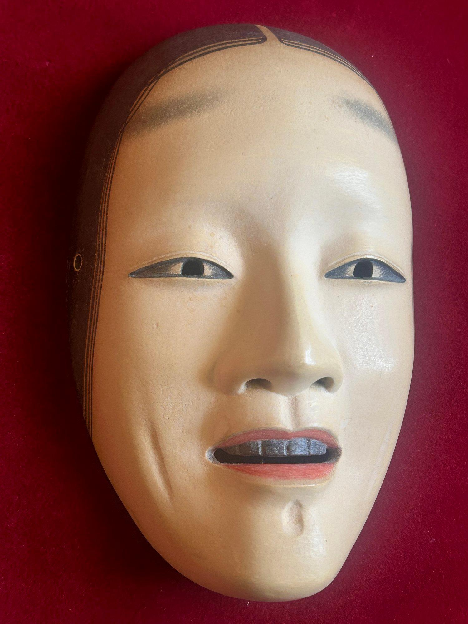 Masque de théâtre japonais Zō-onna Noh du 19e siècle de la période Meiji en vente 3