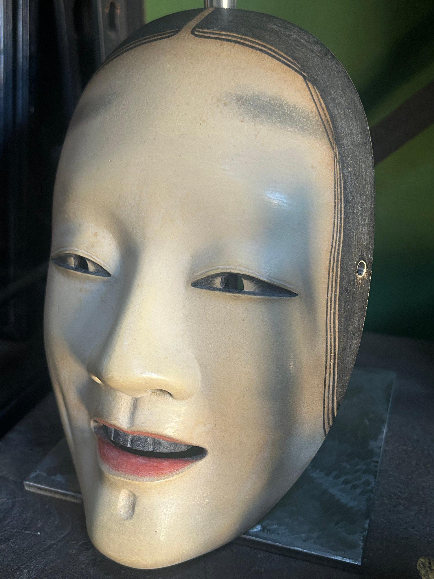 Masque de théâtre japonais Zō-onna Noh du 19e siècle de la période Meiji en vente 4