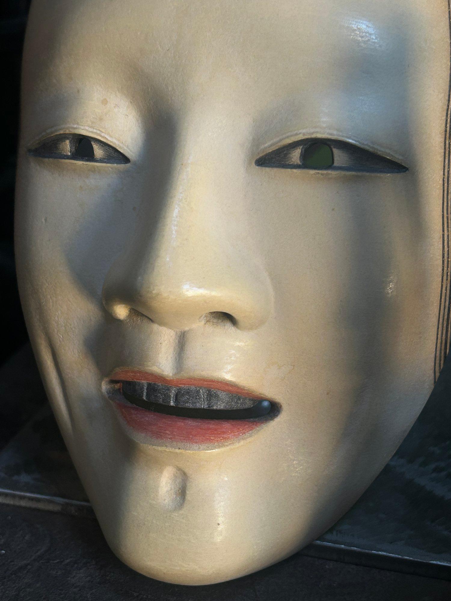 Masque de théâtre japonais Zō-onna Noh du 19e siècle de la période Meiji en vente 6