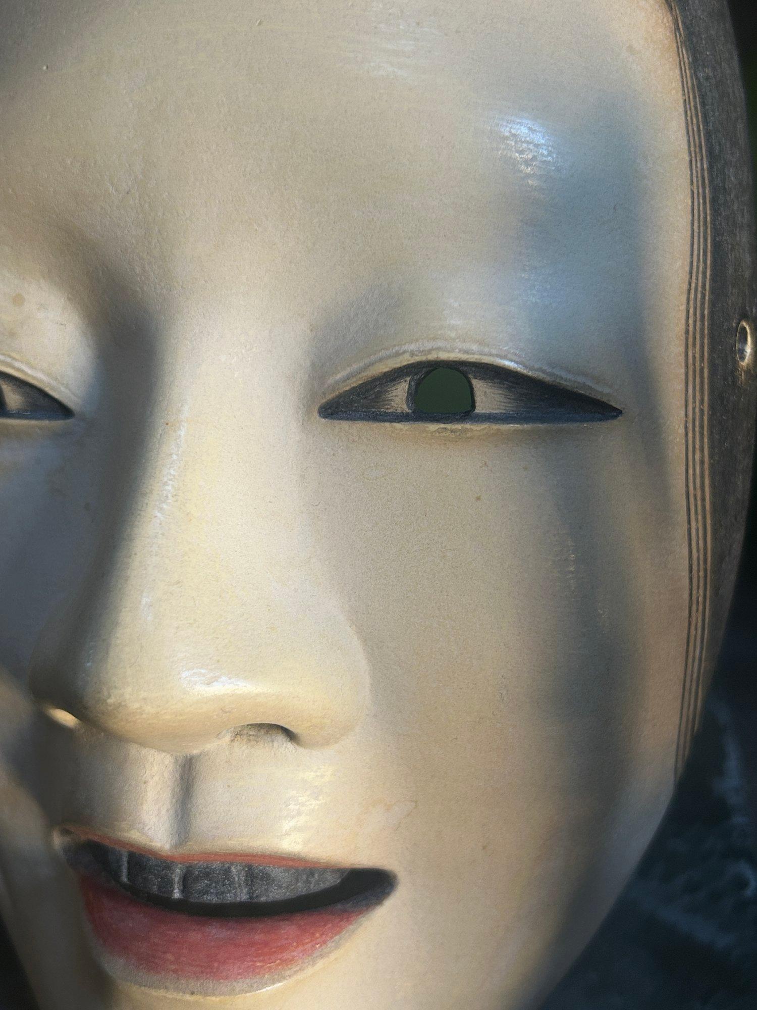 Masque de théâtre japonais Zō-onna Noh du 19e siècle de la période Meiji en vente 9