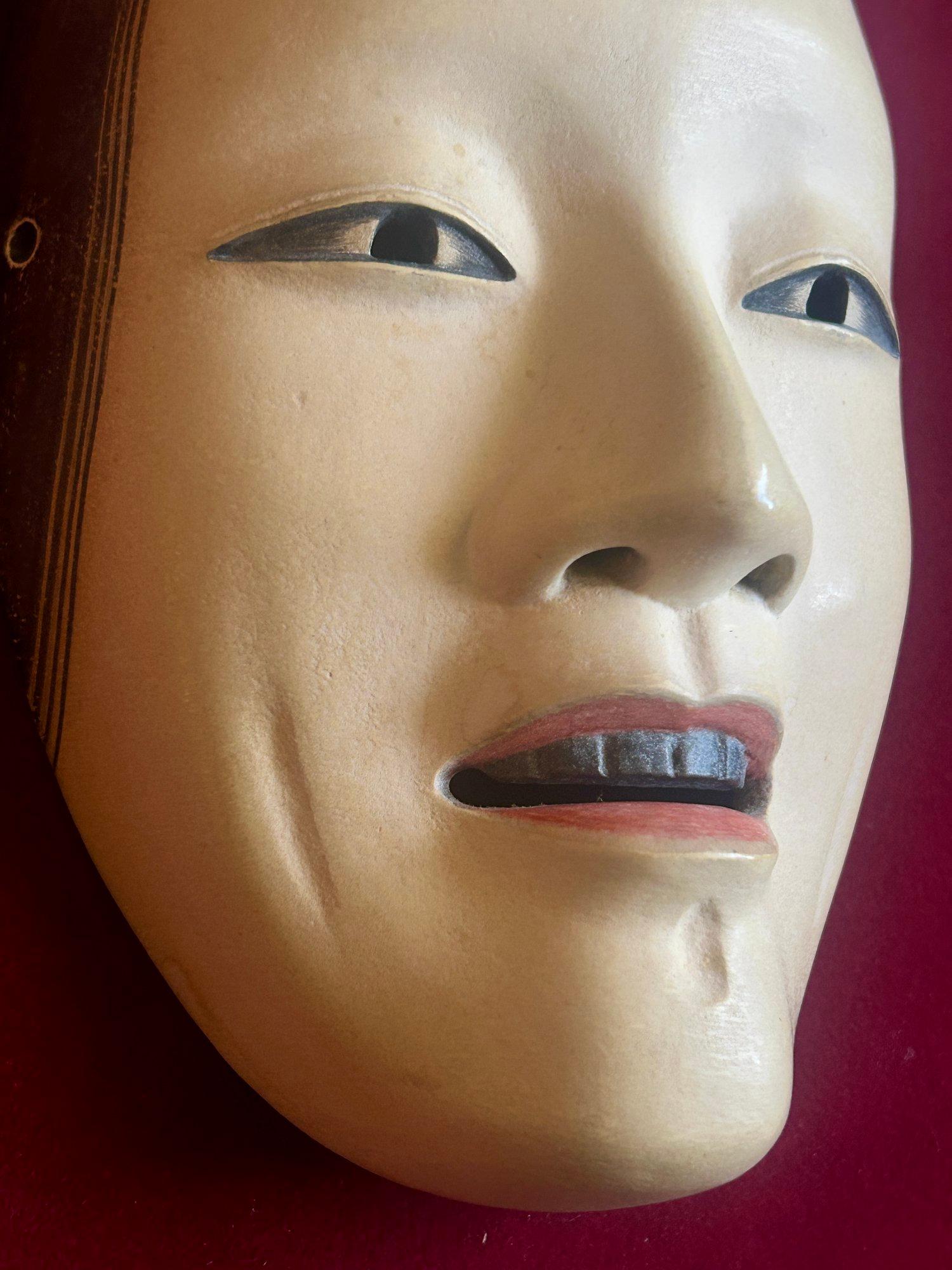 Masque de théâtre japonais Zō-onna Noh du 19e siècle de la période Meiji en vente 11