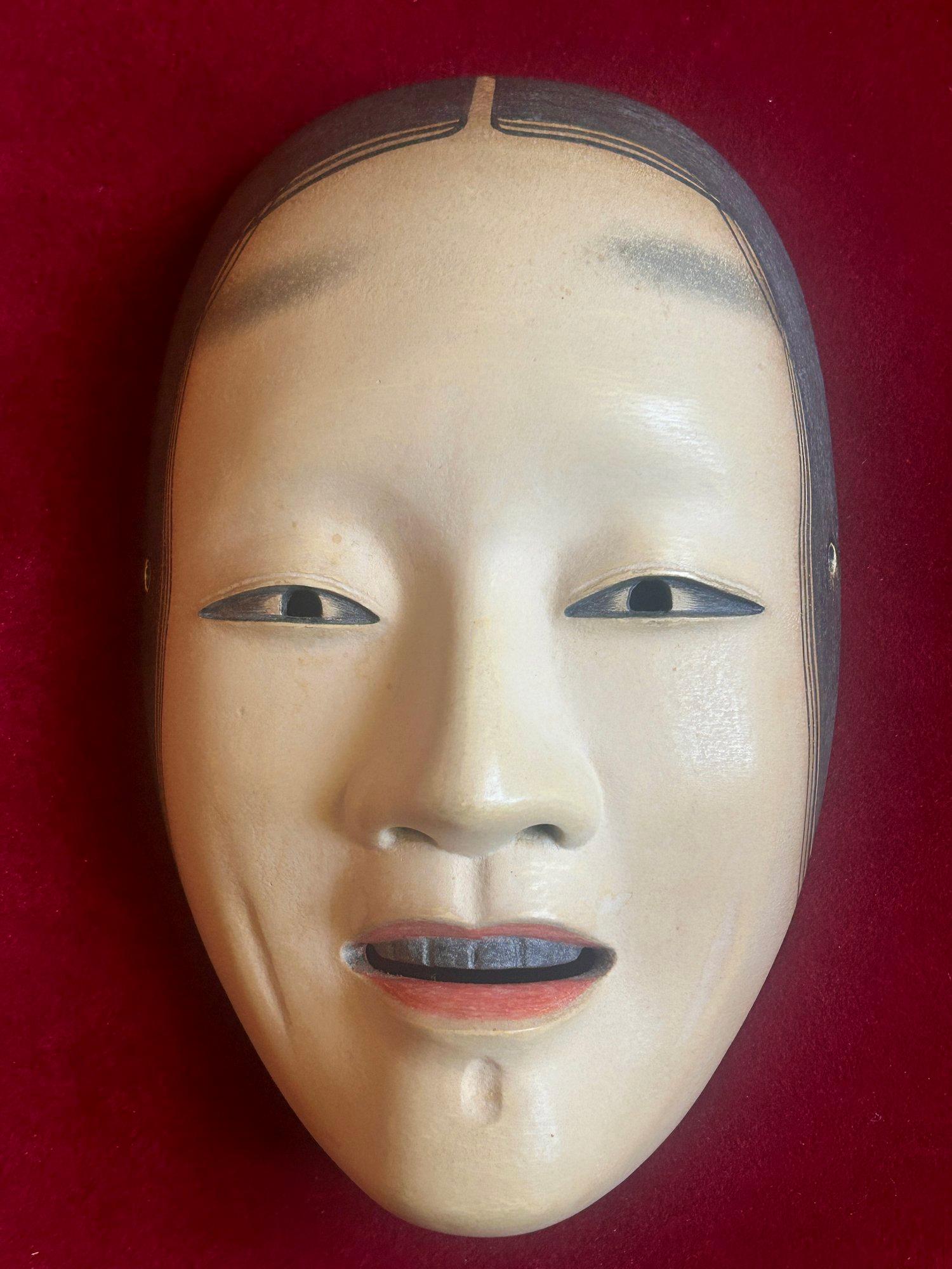 Masque de théâtre japonais Zō-onna Noh du 19e siècle de la période Meiji en vente 12