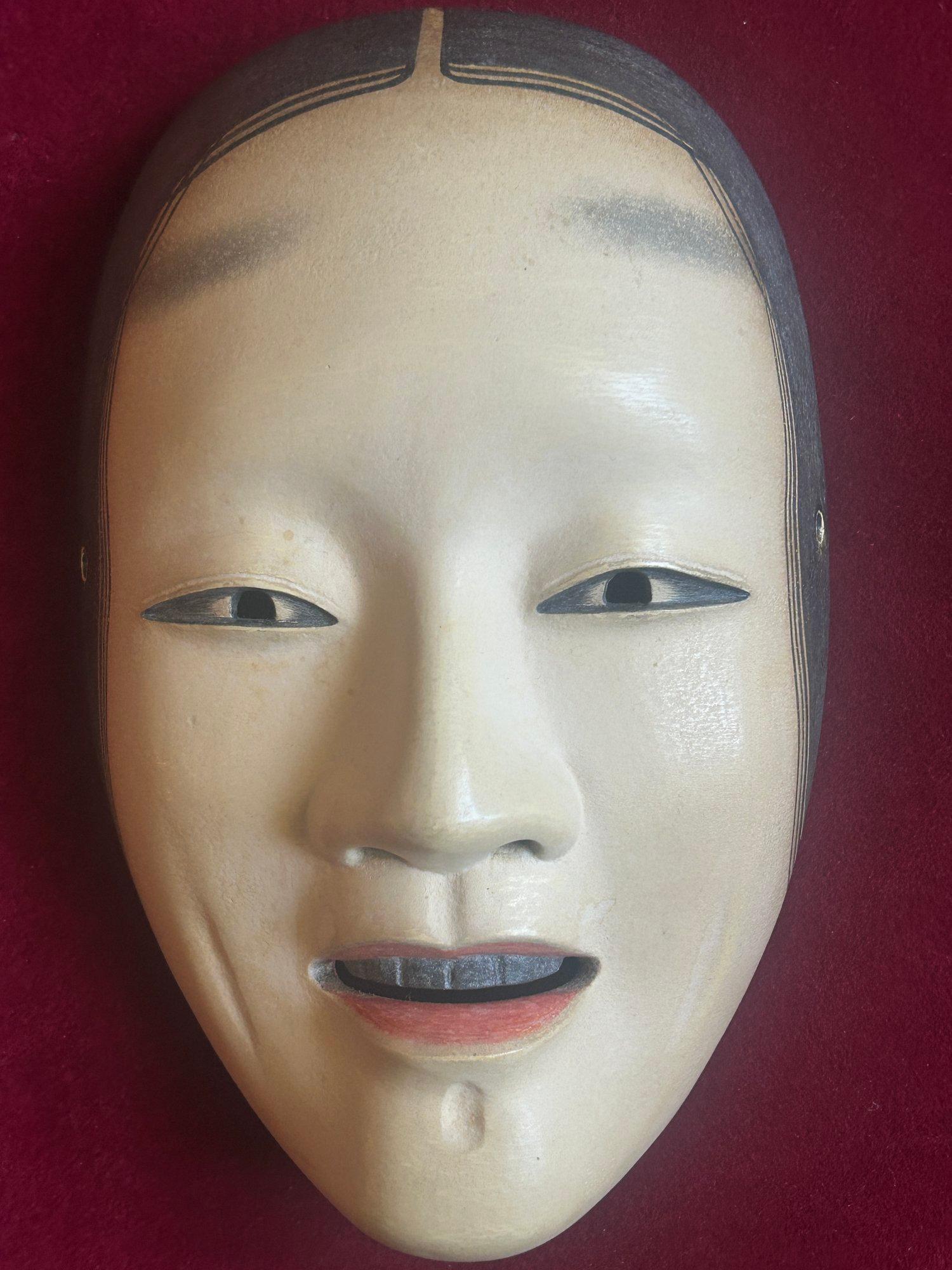 Masque de théâtre japonais Zō-onna Noh du 19e siècle de la période Meiji en vente 1