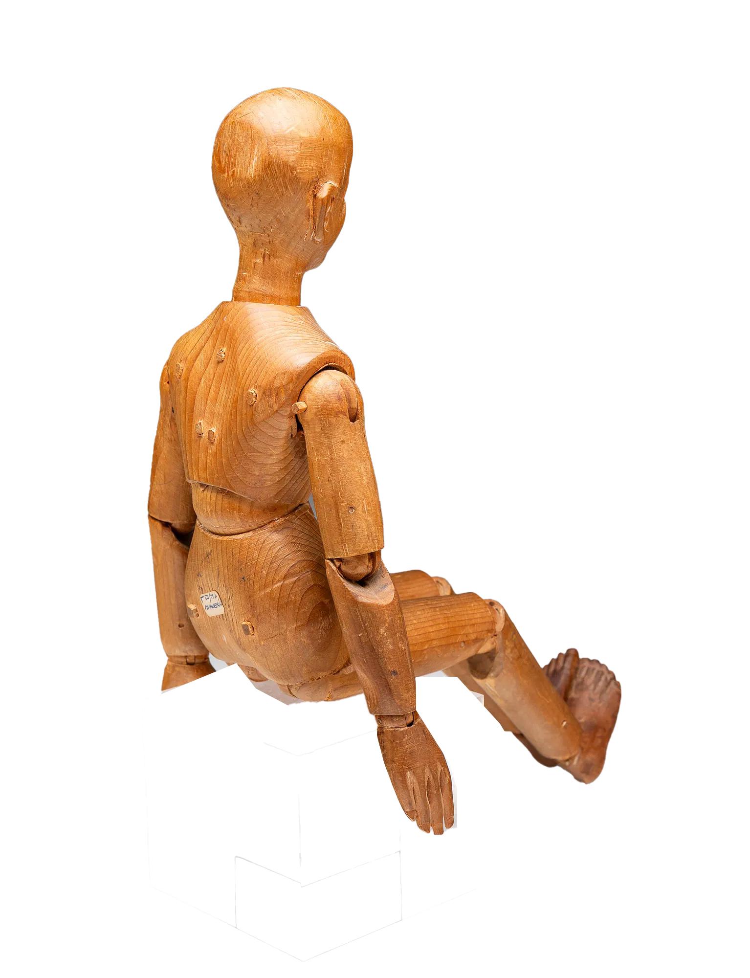 American 19th Century Carved Pine Articulated Artists Lay Figure or Mannequin For Sale