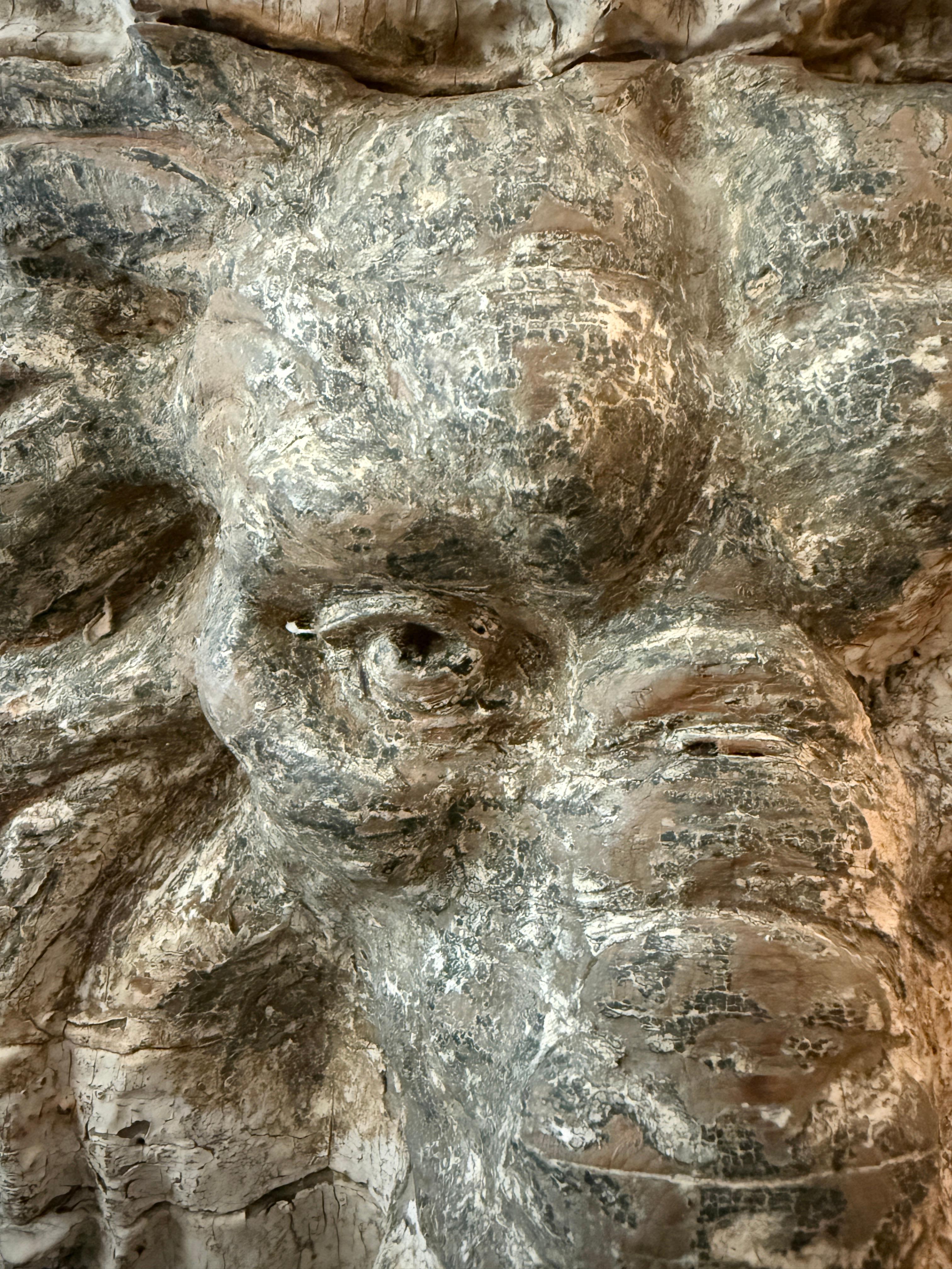 19th-Century Carved Pine Lion’s Head Architectural Fragment, Mounted on Lucite For Sale 7