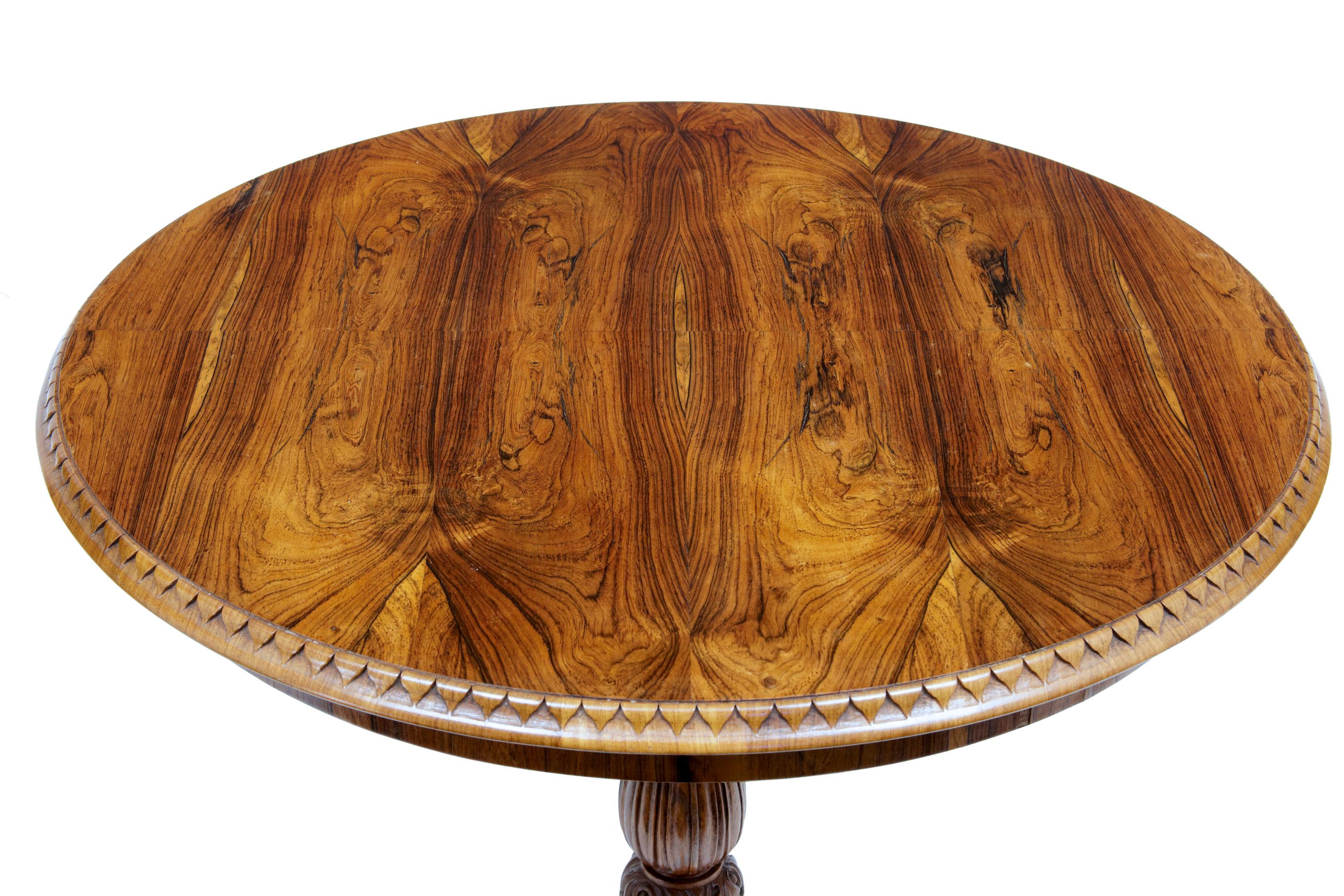 19th Century Carved Regency Palisander Occasional Table In Good Condition In Debenham, Suffolk
