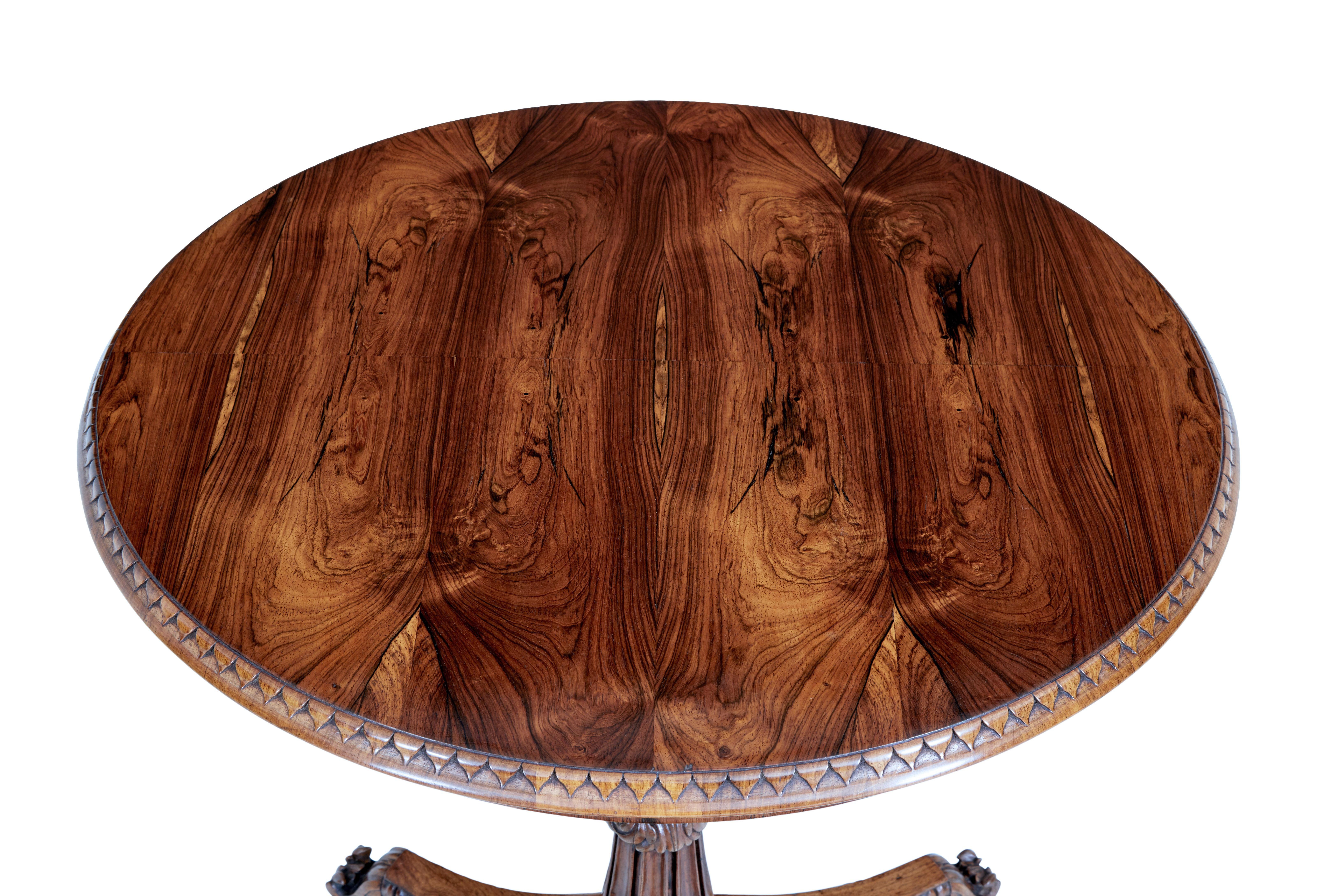 Hand-Carved 19th Century Carved Regency Walnut Occasional Table