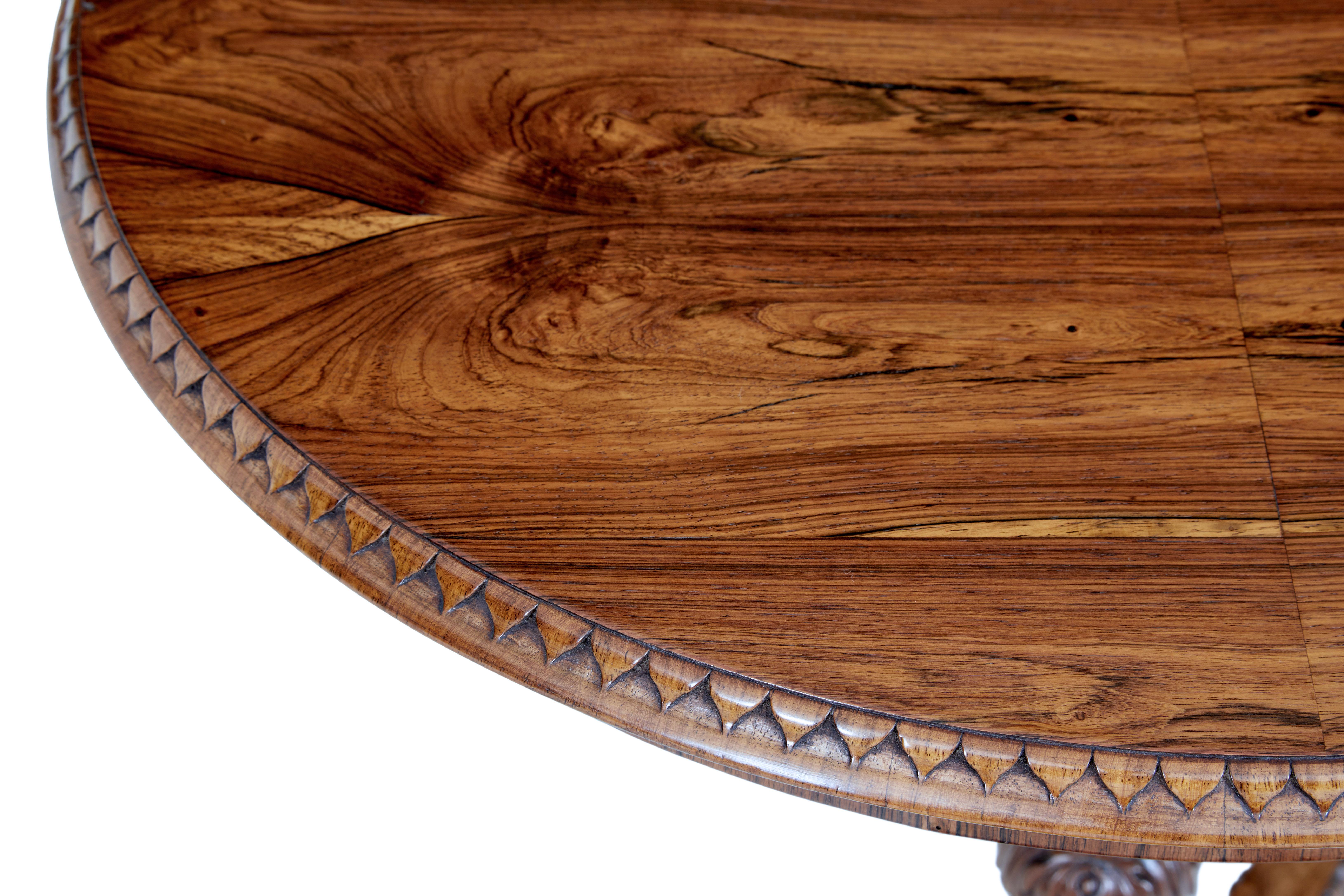 19th Century Carved Regency Walnut Occasional Table 1