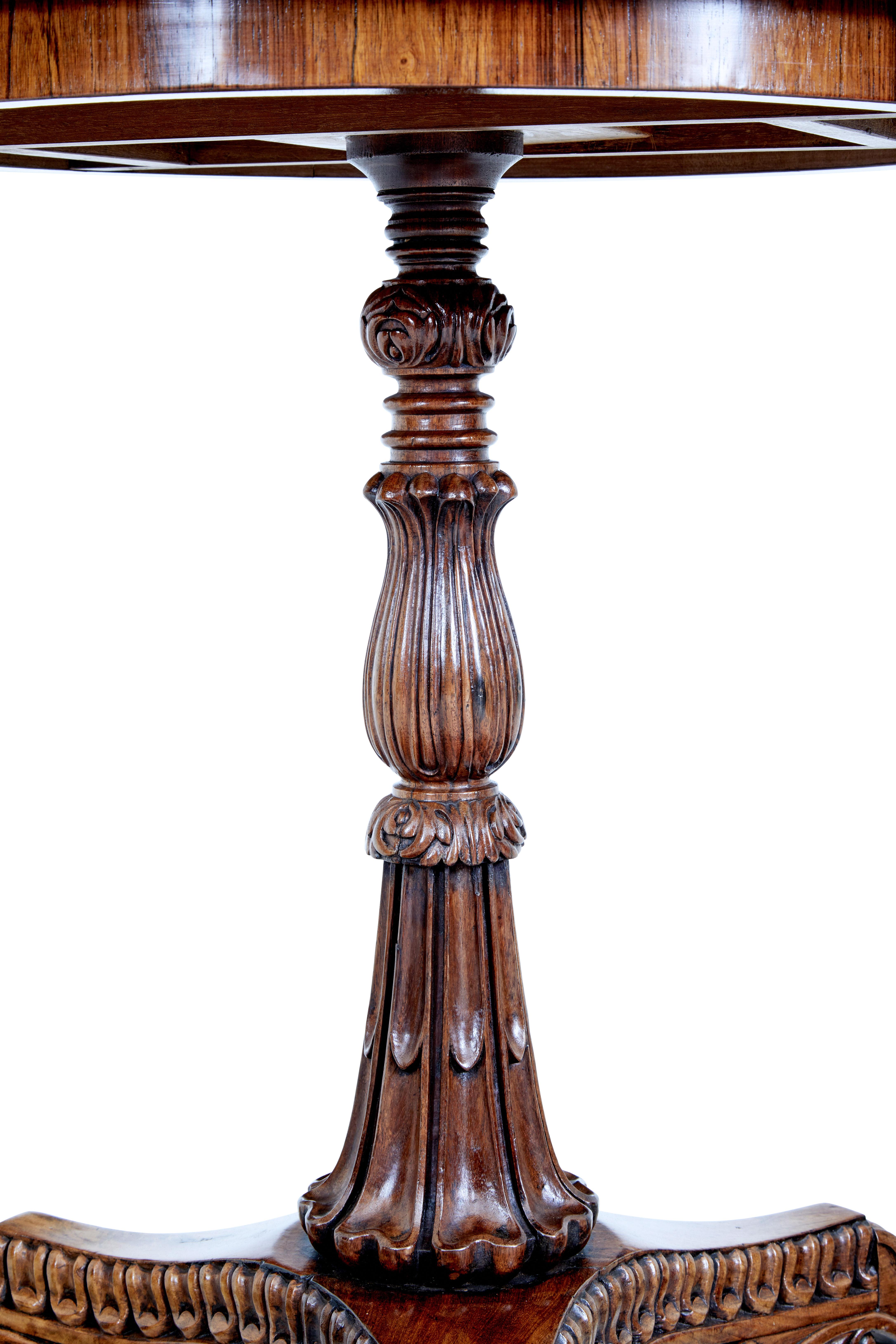 19th Century Carved Regency Walnut Occasional Table 3