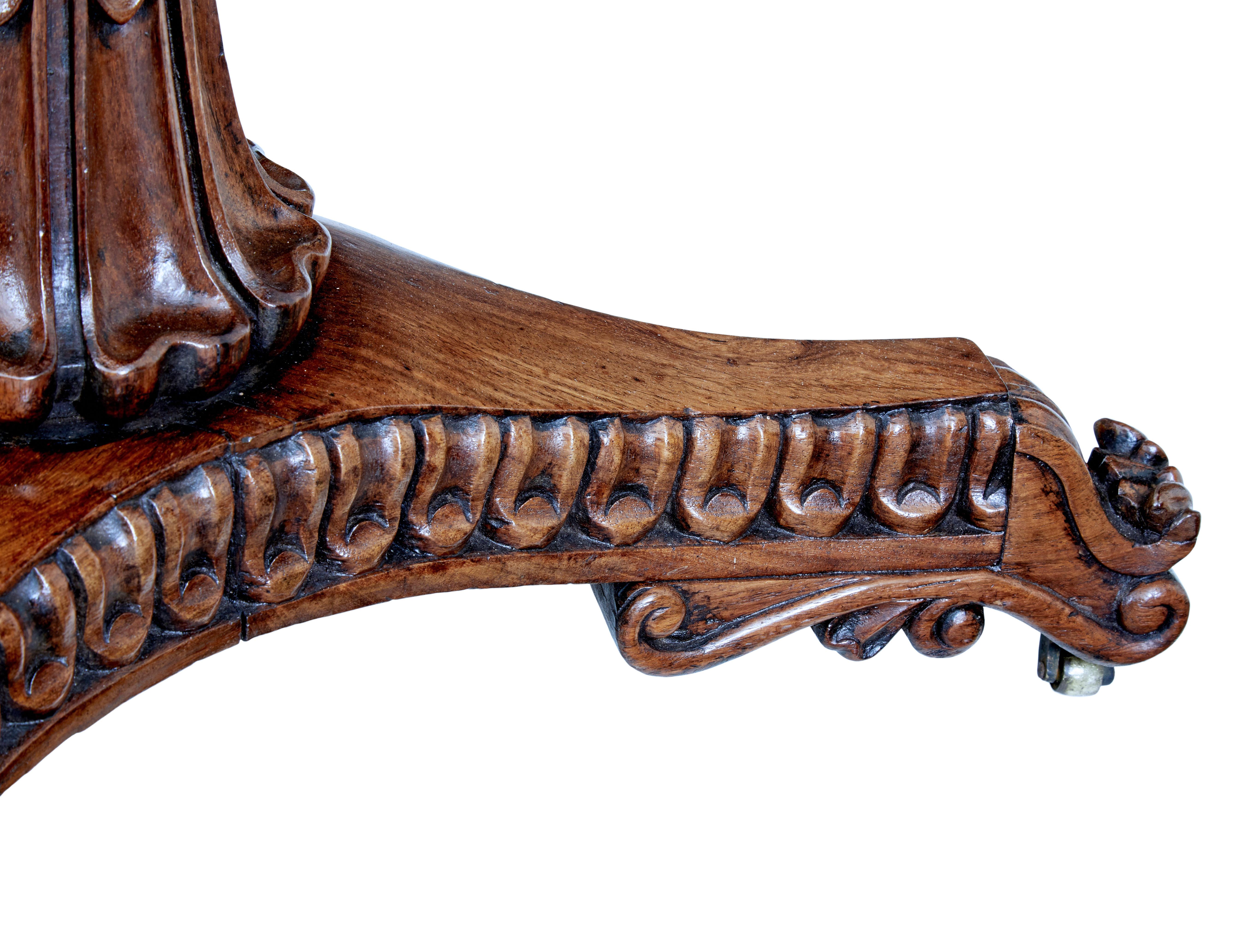 19th Century Carved Regency Walnut Occasional Table 4