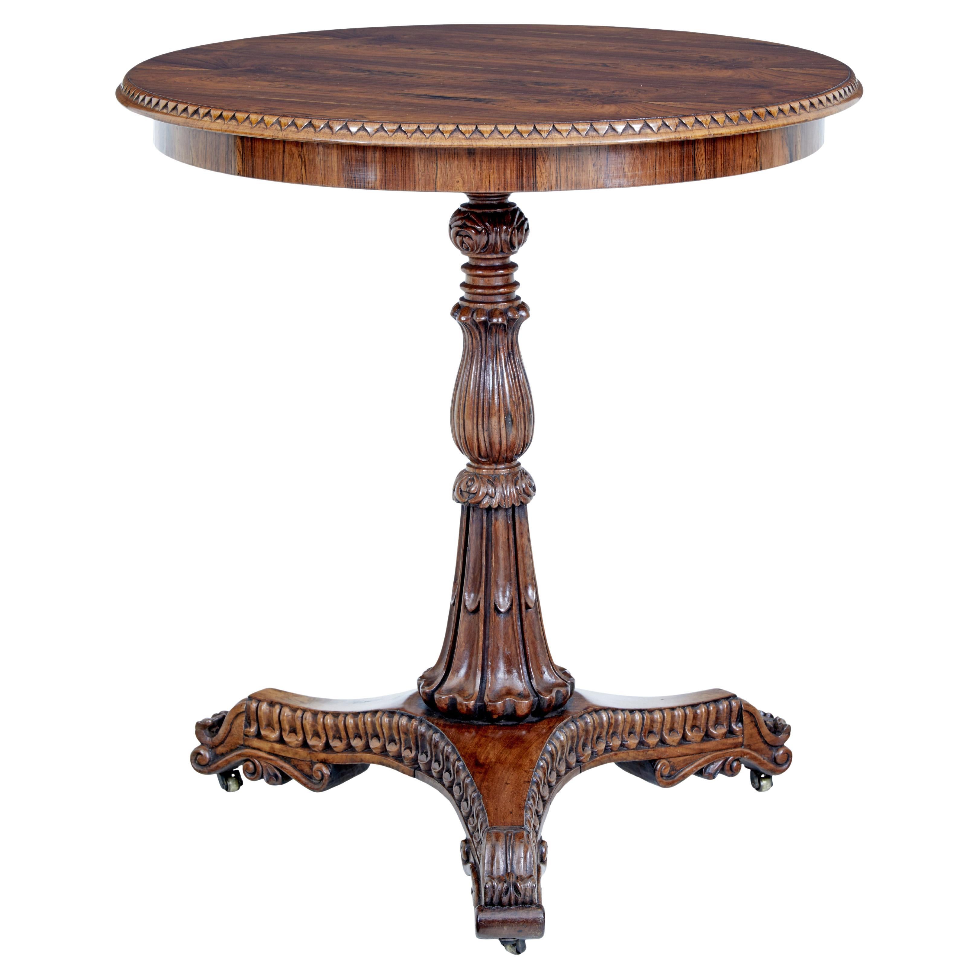 19th Century Carved Regency Walnut Occasional Table