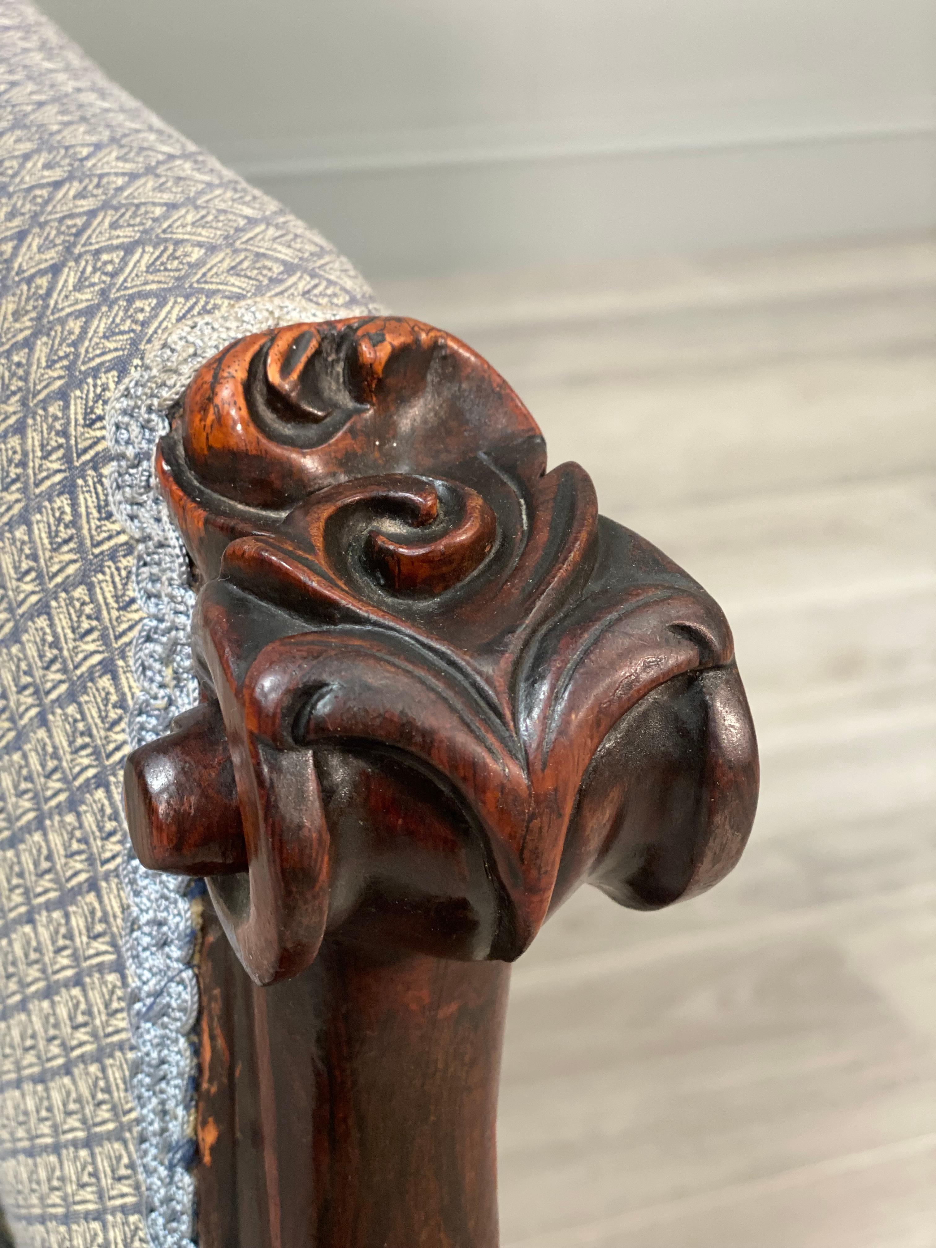 Late 19th Century 19th Century Carved Rosewood Armchair For Sale