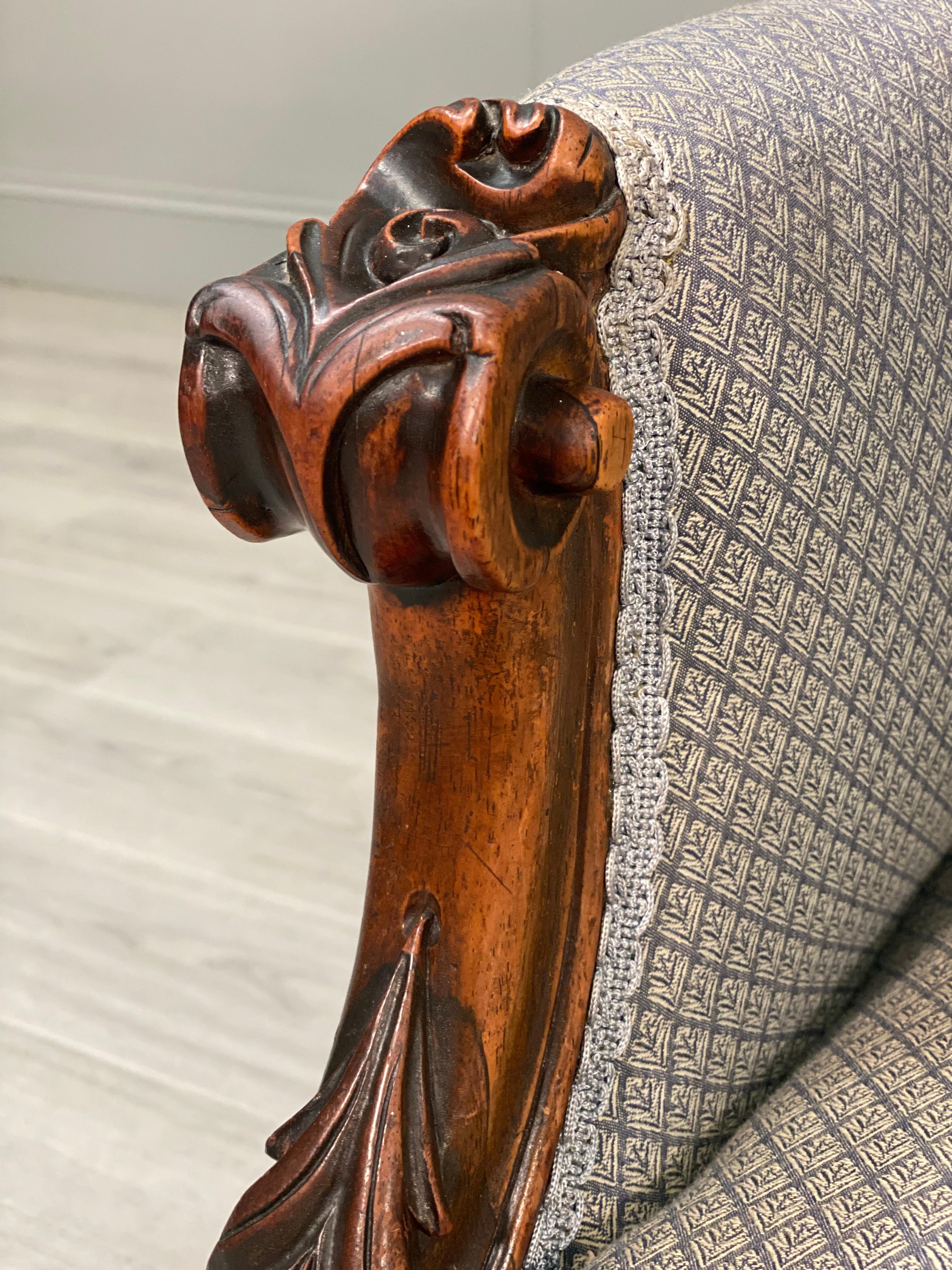 19th Century Carved Rosewood Armchair For Sale 2