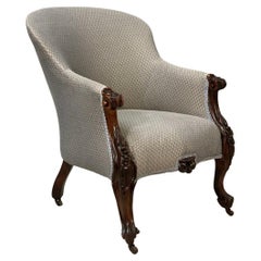 Antique 19th Century Carved Rosewood Armchair