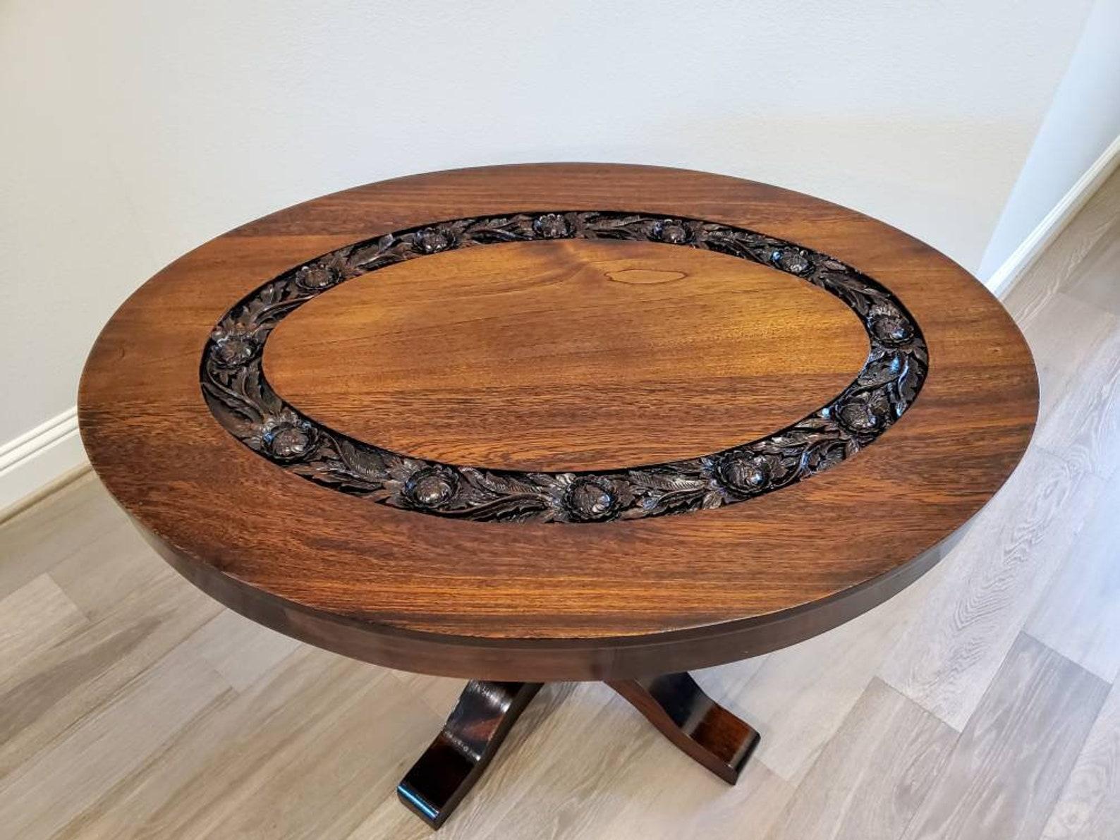 19th Century Carved Rosewood Centre Entry Table In Good Condition For Sale In Forney, TX