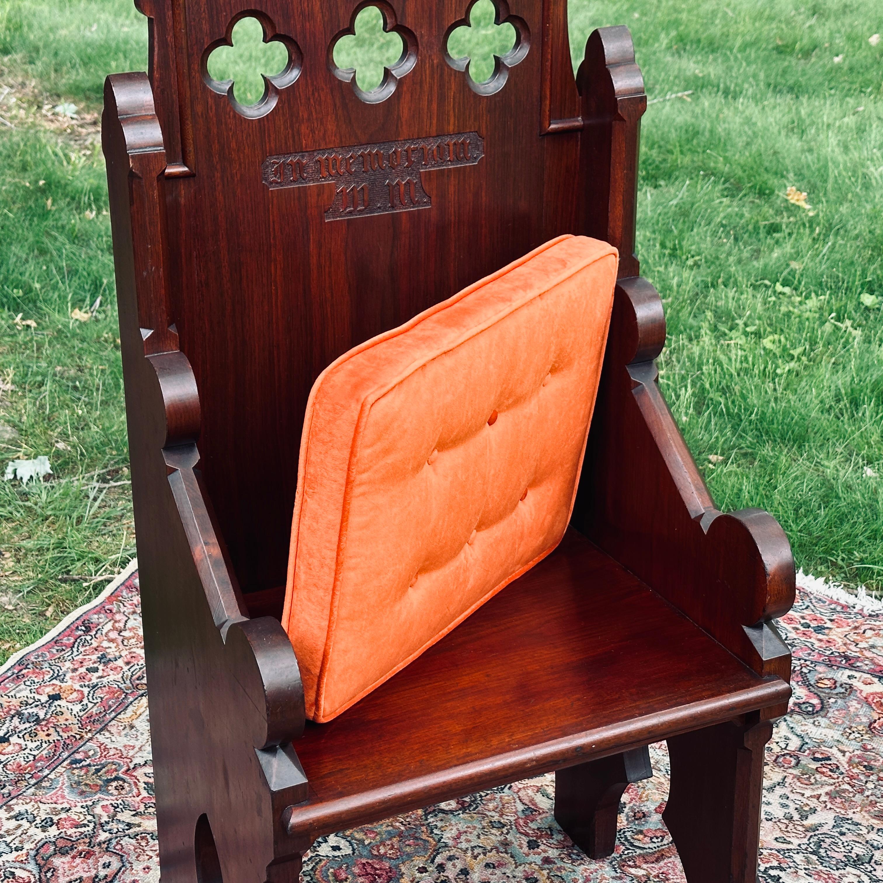 19th Century Carved Solid Mahogany Bishops Cathedral Throne Chair  For Sale 7
