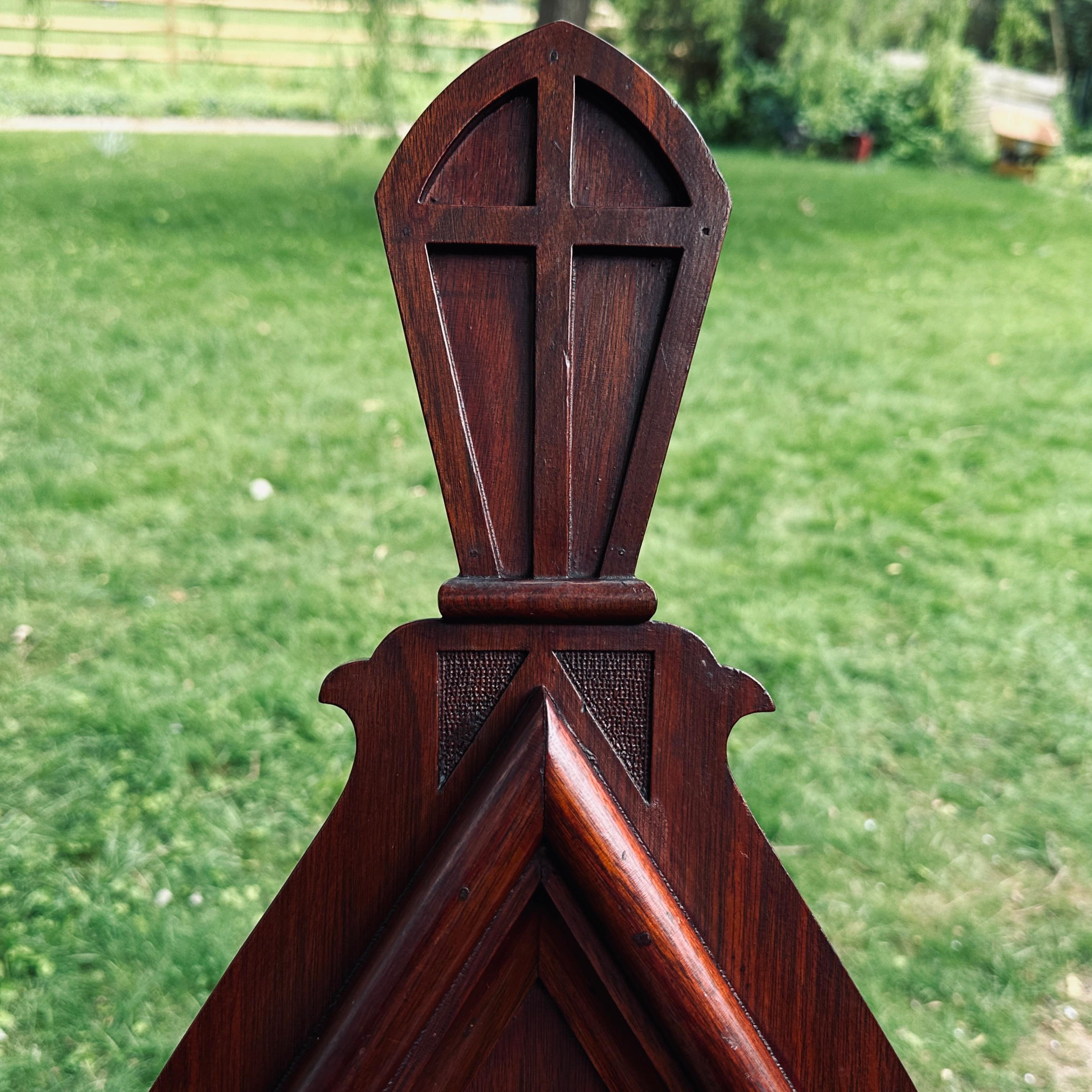 Gothic Revival 19th Century Carved Solid Mahogany Bishops Cathedral Throne Chair  For Sale