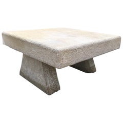 19th Century Carved Stone Antique Garden Low Coffee Outdoor Indoor Table Farm