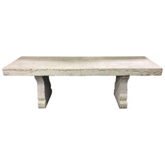 19th Century Carved Stone Antique Garden Outdoor Indoor Dining Room Table Farm