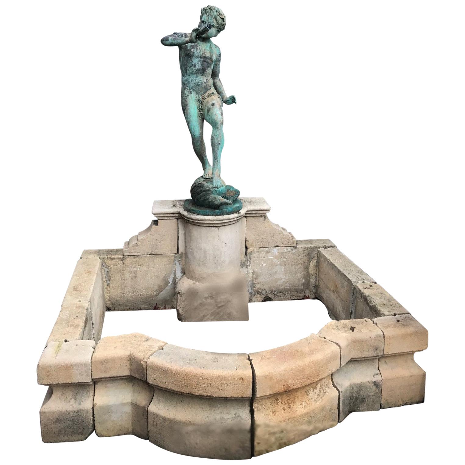 Large and Detailed Bronze Water Garden / Fountain Statue of Mermaid