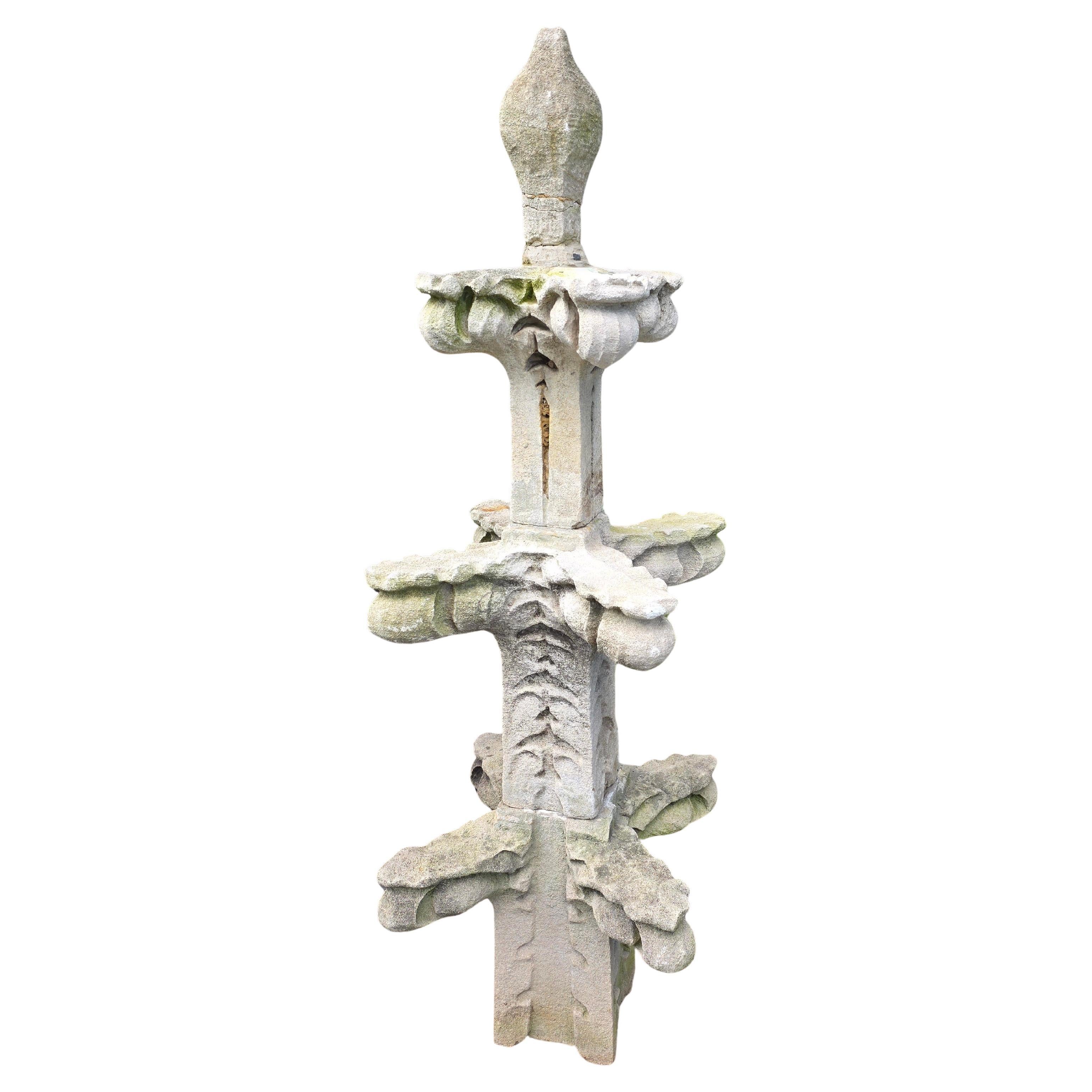 19th Century Carved Stone Gothic Spire