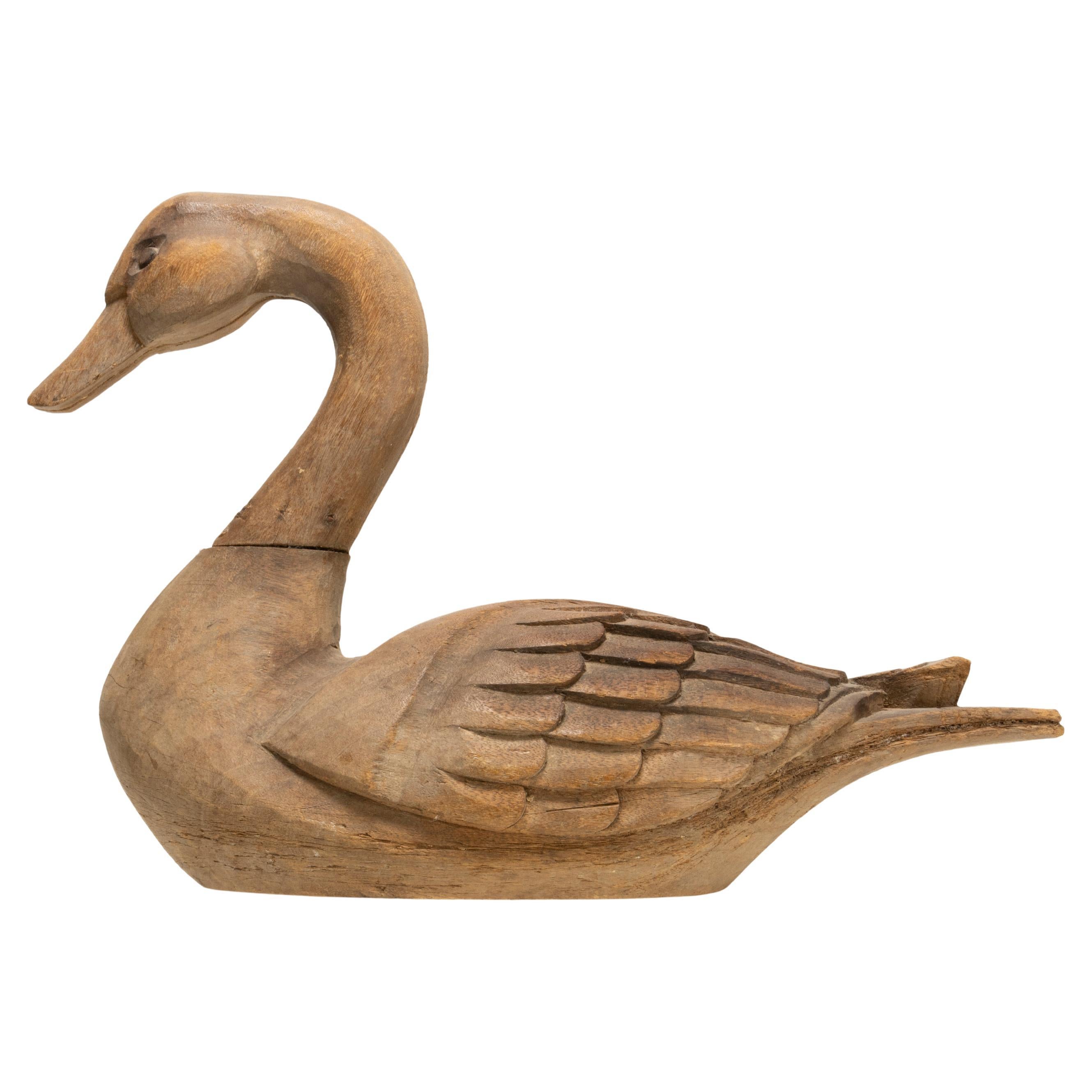 19th Century Carved Swan Decoy