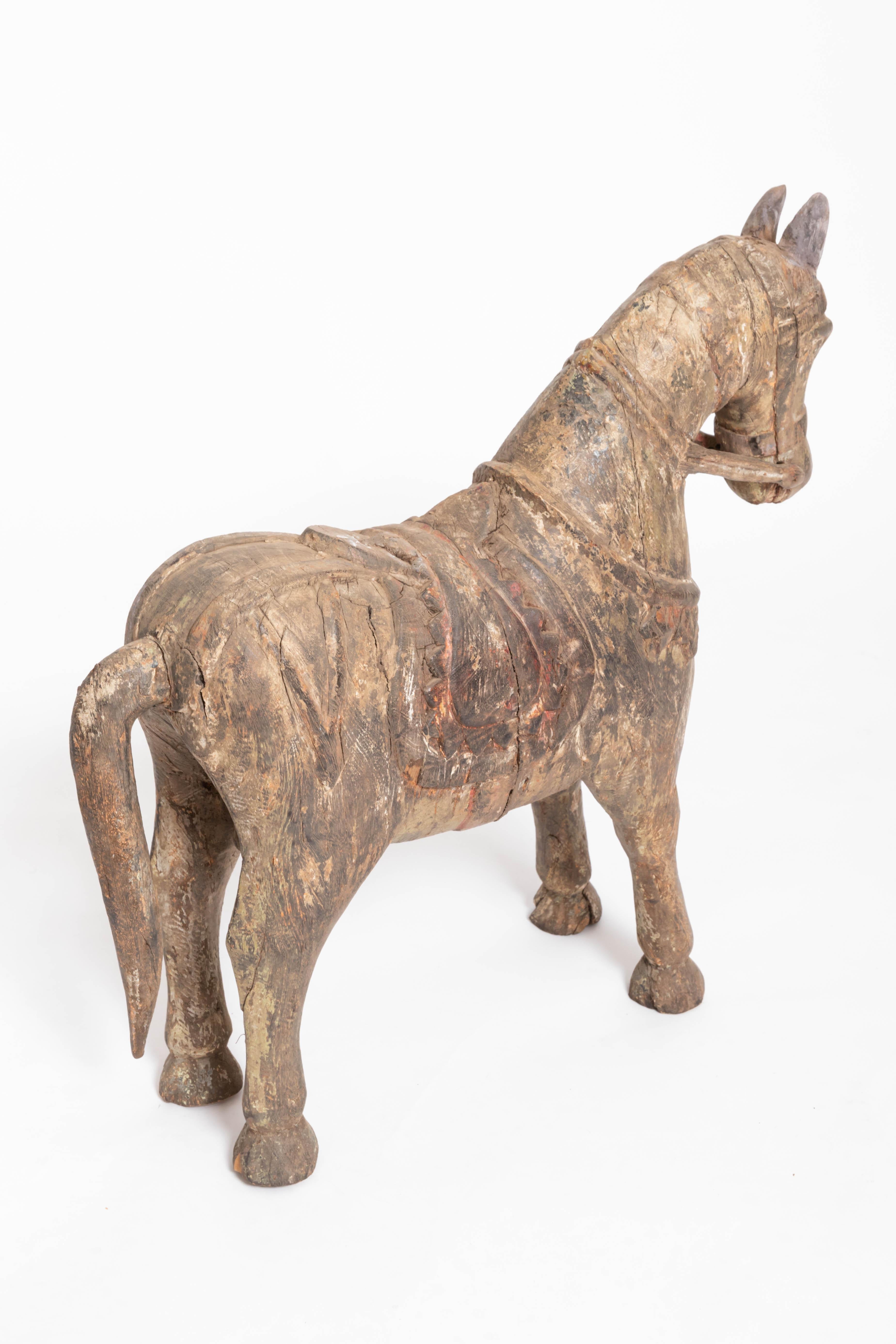 19th Century Carved Teak Horse For Sale 1