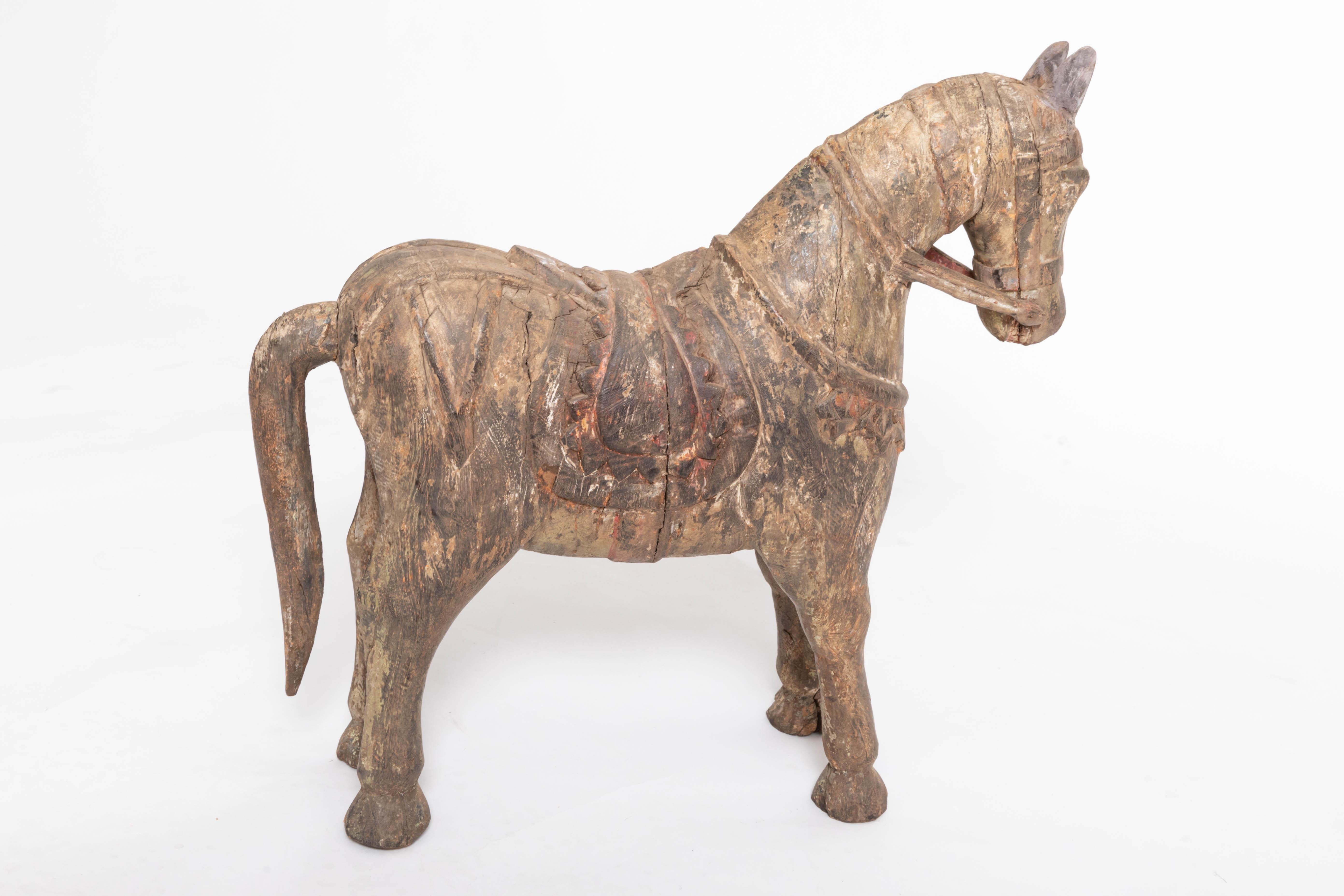 19th Century Carved Teak Horse For Sale 2