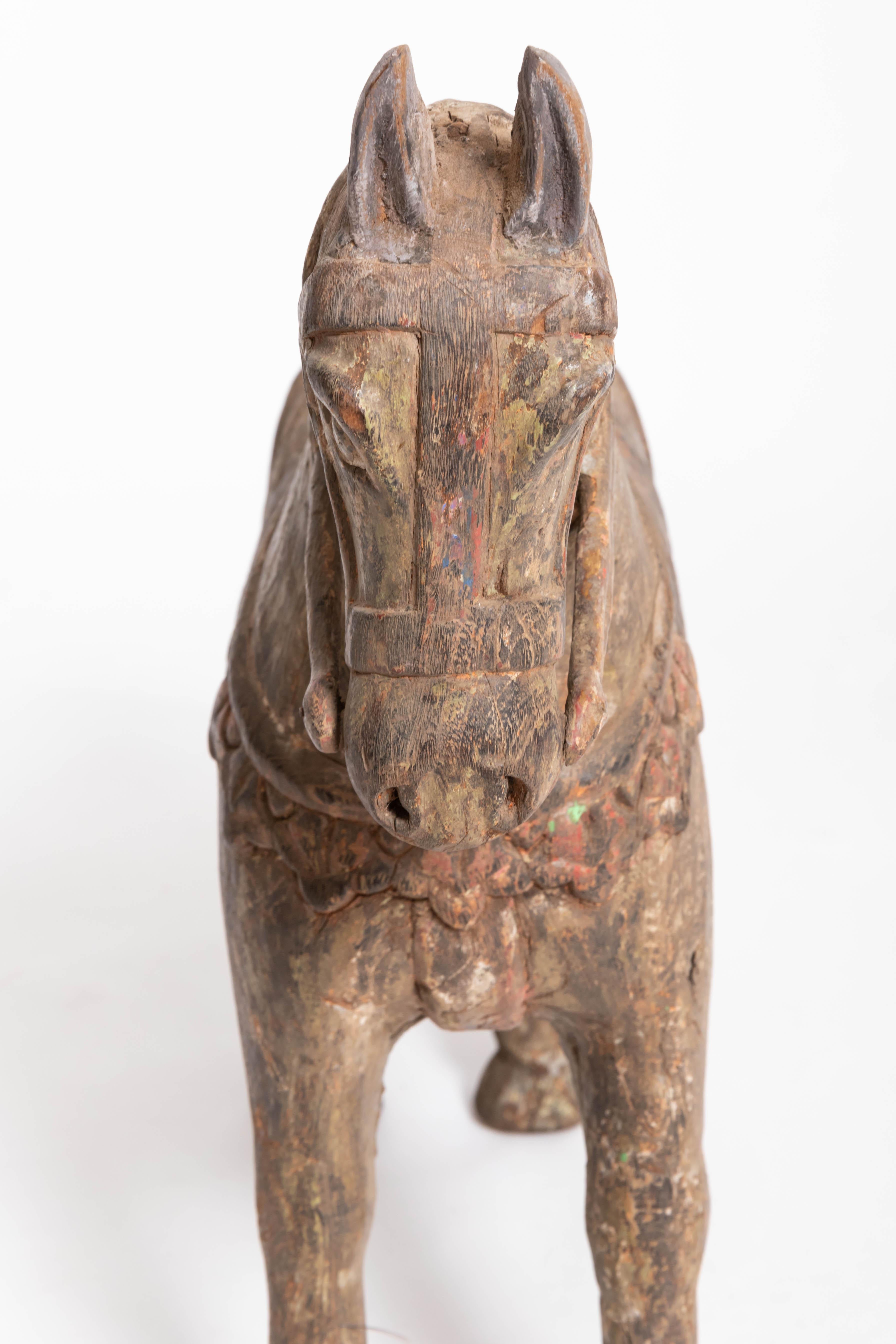 19th Century Carved Teak Horse For Sale 3