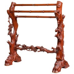 Antique 19th Century Carved Towel Rail