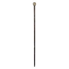 19th Century Carved Walking Cane with Animal Motif Handle