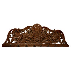19th Century Carved Wall Hanging Coat Rack 