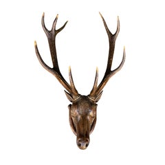 19th Century Carved Wall-Mount Stag Head