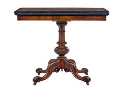 19th Century carved walnut and ebonised card table