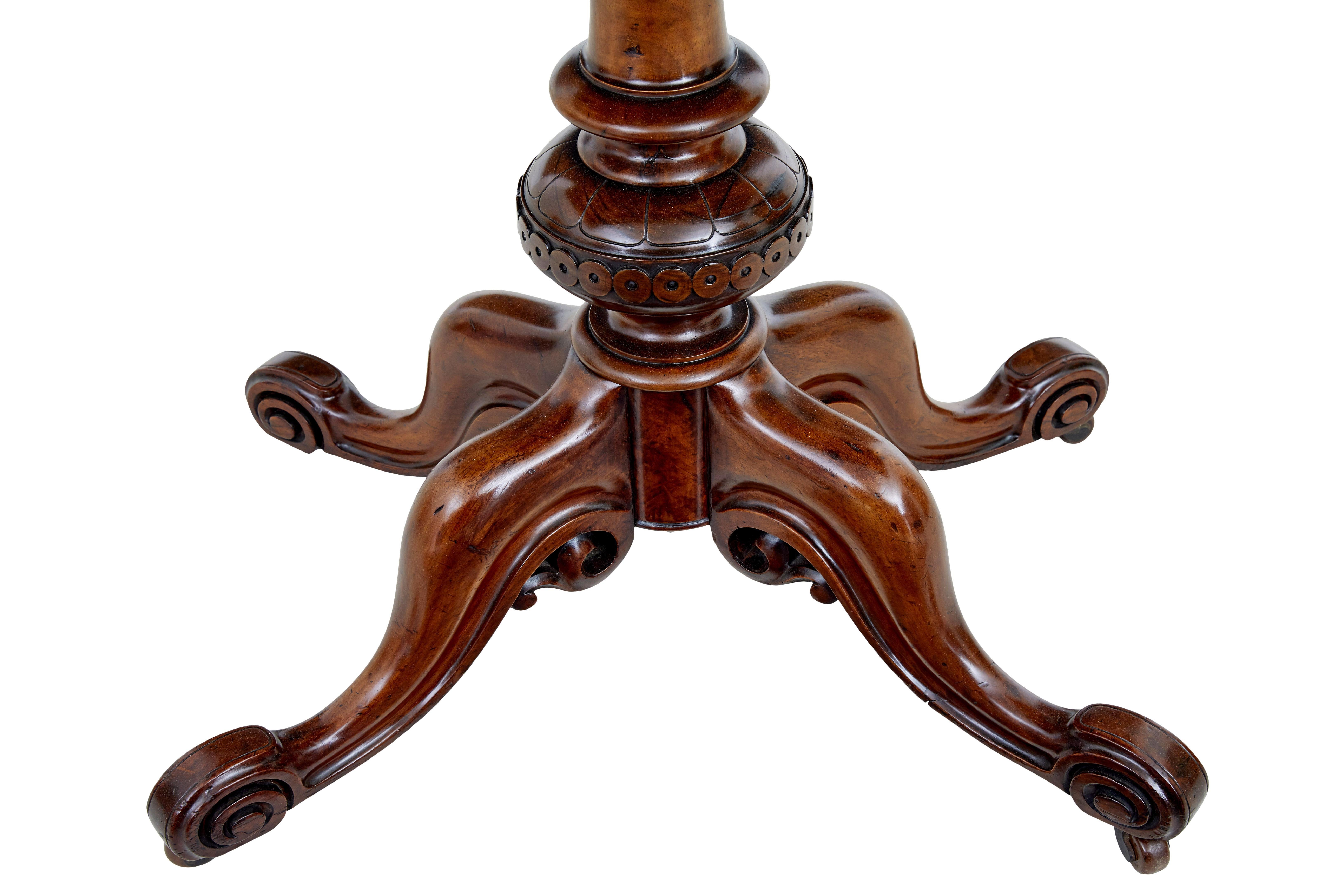19th Century carved walnut and ebonised card table For Sale 1