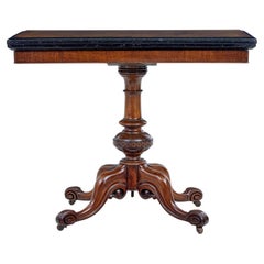 Antique 19th Century carved walnut and ebonised card table